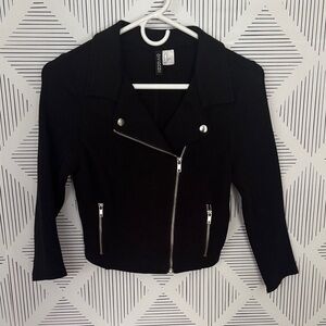 Fall Essential, Black Cropped Moto Jacket